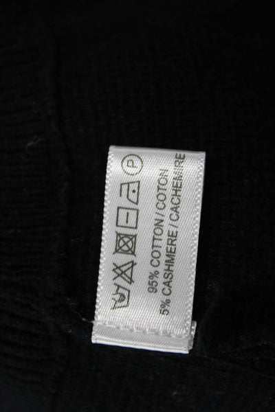 Lisa Todd Women Black Striped Full-Zip Sweatshirts Collared Long Sleeve Size XS