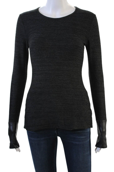 Bailey 44 Womens Basic Long Sleeve Black Round Neck Top Size XS