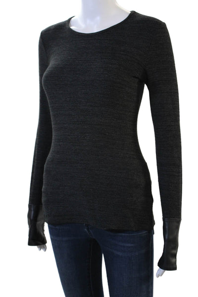 Bailey 44 Womens Basic Long Sleeve Black Round Neck Top Size XS