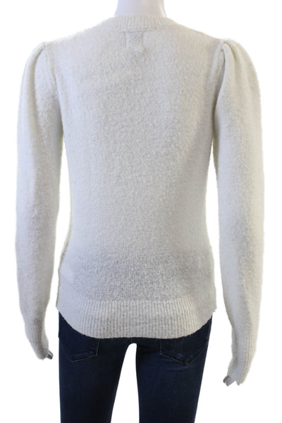 Joie Women White Wool Cashmere Pullover Sweater Crew Neck Long Sleeve Size XS