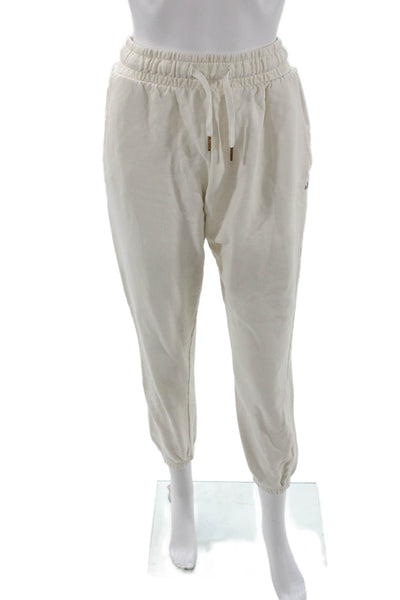 We Wore What Unisex Jogger Sweatpants White Cotton Size S