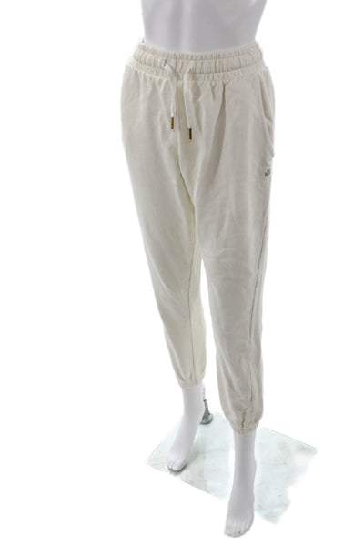 We Wore What Unisex Jogger Sweatpants White Cotton Size S