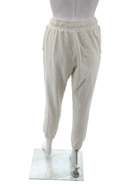 We Wore What Unisex Jogger Sweatpants White Cotton Size S