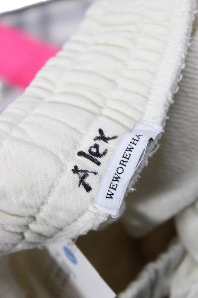 We Wore What Unisex Jogger Sweatpants White Cotton Size S