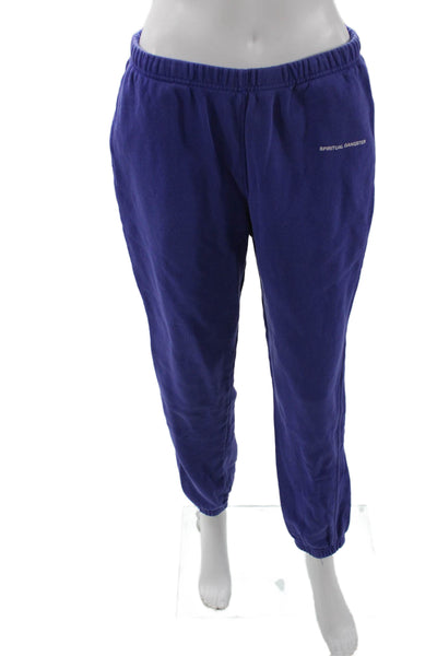 Spiritual Gangster Womens Jogger Sweatpants Purple Cotton Size M