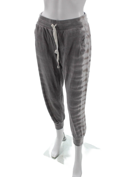 Wildfox Women Striped Gray Cotton Jogger Sweatpants Drawstring Size S