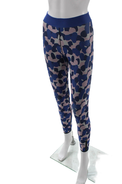 Ultracor Women Ankle Leggings Blue Geometric Zip Size M