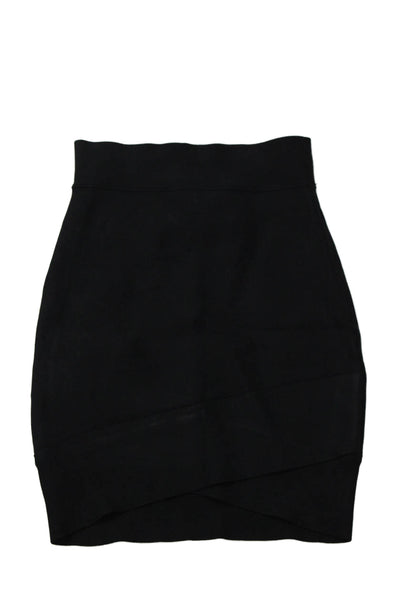 BCBGMAXAZRIA Women Bandage Pencil Skirt Black Size 2XS