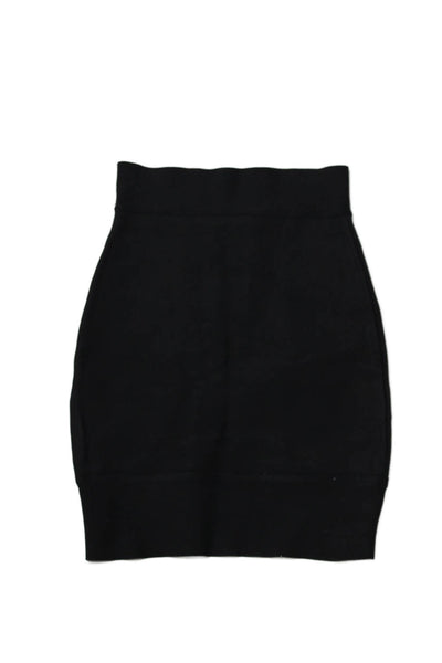 BCBGMAXAZRIA Women Bandage Pencil Skirt Black Size 2XS