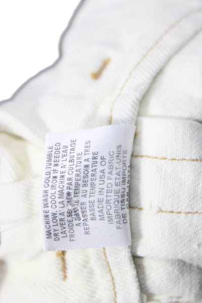 Re/Done Womens White Cropped Paperbag High Rise 100% Cotton Pants Size 23