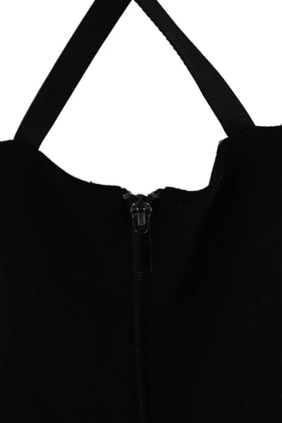 French Connection Women Fit & Flare Mini Dress Black V-Neck Sleeveless Size 8