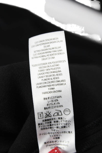 French Connection Women Fit & Flare Mini Dress Black V-Neck Sleeveless Size 8