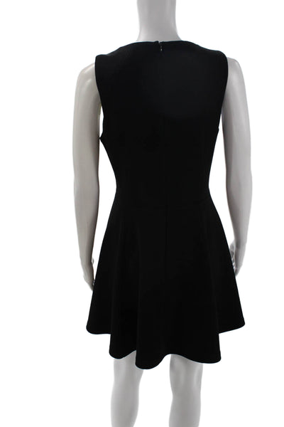 Lovers + Friends Womens Fit & Flare Mini Dress Black V-Neck Sleeveless Size M