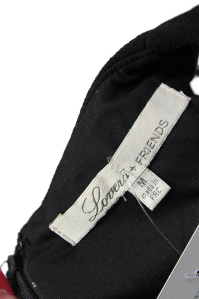 Lovers + Friends Womens Fit & Flare Mini Dress Black V-Neck Sleeveless Size M