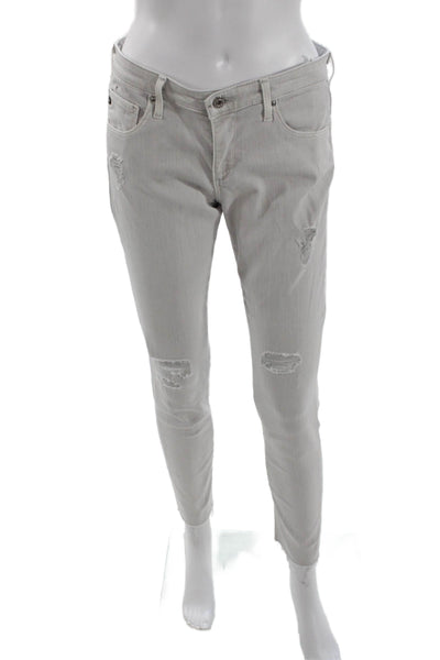 Adriano Goldschmied Women Skinny Ankle Gray Jeans Low Rise Size 28