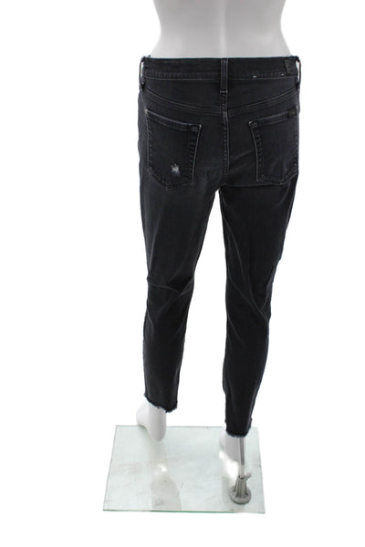 7 For All Mankind Womens Skinny Ankle Jeans Dark Gray Size 29