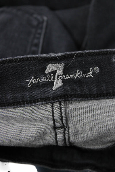 7 For All Mankind Womens Skinny Ankle Jeans Dark Gray Size 29