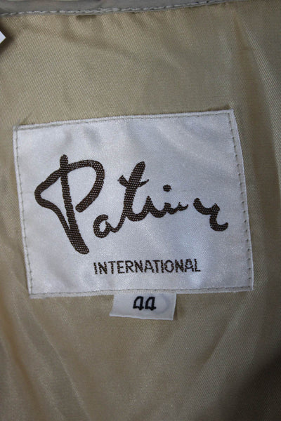 Designer Mens Trench Coat Beige Buckle 65% Polyester 35% Cotton Size 44