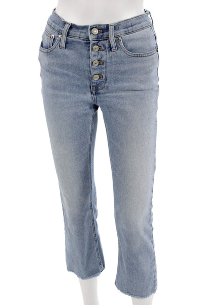 J Crew Women Cropped Light Blue Mid Rise Jeans Size 24