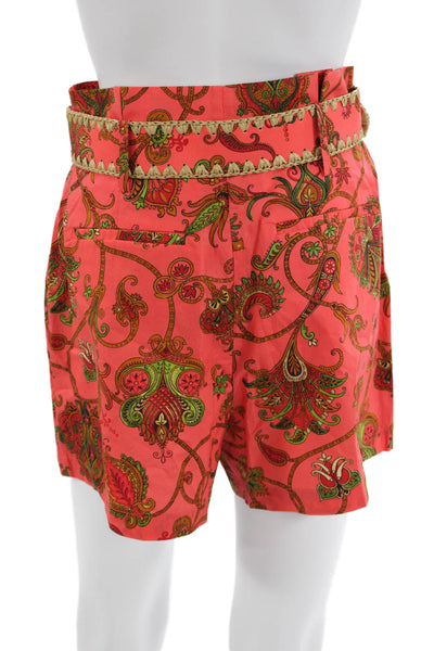 Cara Cara Womens Abstract Green Cotton Set Shorts Size 2
