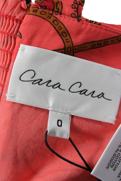 Cara Cara Womens Abstract Green Cotton Set Shorts Size 2