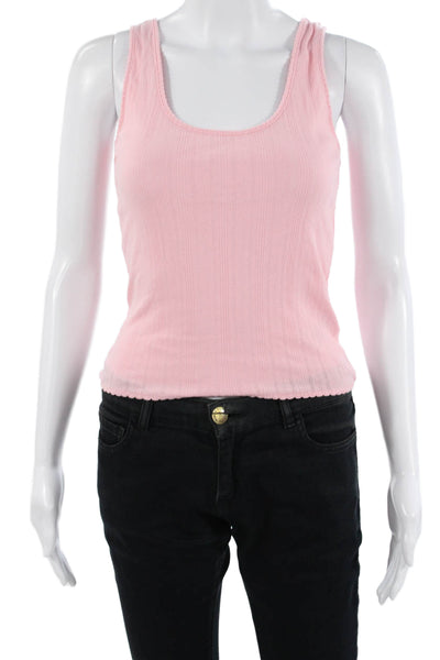 J Crew Womens Pink Cotton Sleeveless Basic Tank Round Neck Button Size XS