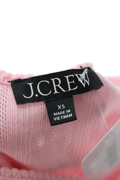 J Crew Womens Pink Cotton Sleeveless Basic Tank Round Neck Button Size XS