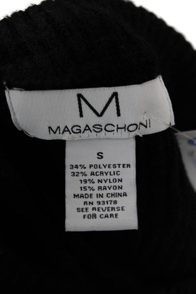 Magaschoni Unisex Black Striped Crew Neck Pullover Sweater Size S