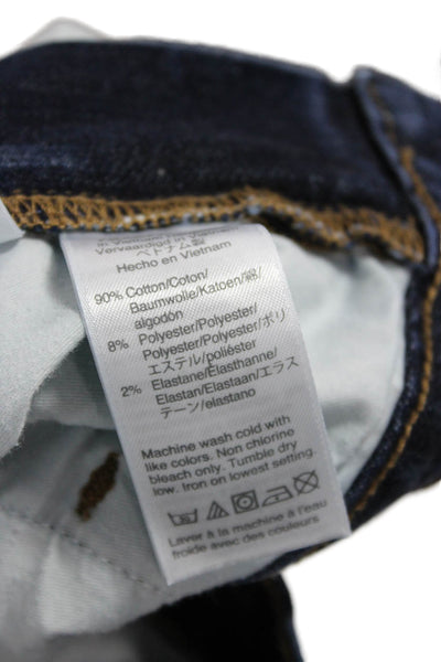 J Crew Womens Ankle Straight Jeans Dark Blue Mid Rise Size 29