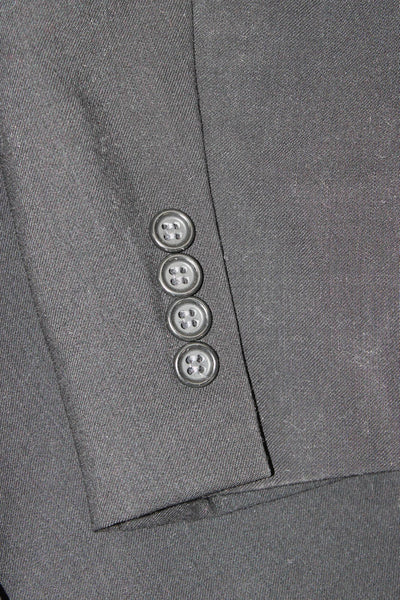 Pronto Uomo Mens 2 Piece Black Worsted Wool Suit Big & Tall Size 50