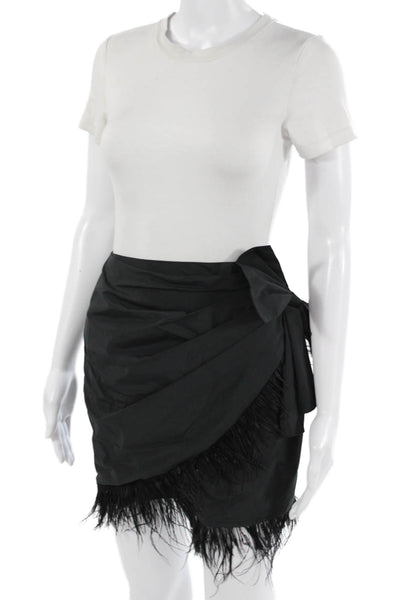 Majorelle Womens Mini Wrap Skirt Black Polyester Size XS