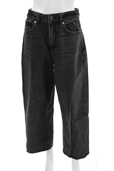 Garage Women Cropped Wide Leg High Rise Dark Gray Jeans Size 3