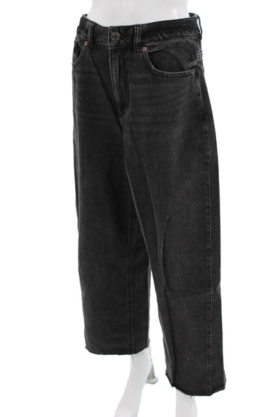 Garage Women Cropped Wide Leg High Rise Dark Gray Jeans Size 3