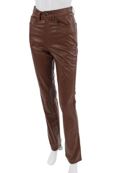 Danielle Bernstein Women Pants Brown Button 31in Inseam Size 25