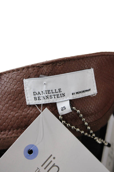 Danielle Bernstein Women Pants Brown Button 31in Inseam Size 25