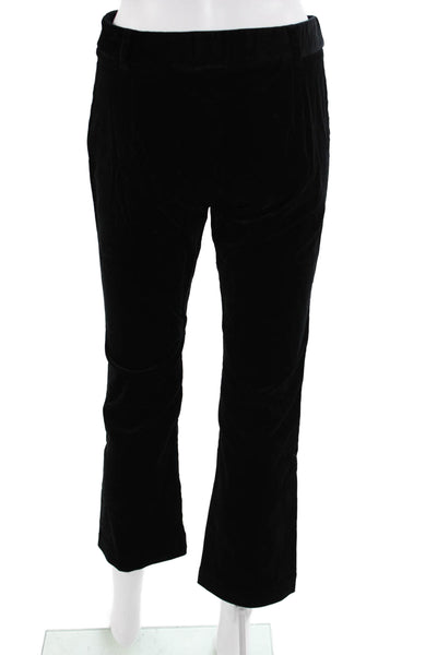 Frame Womens Cropped Pants Black Designer 80% Cotton Size 25