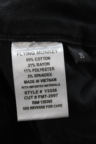 Flying Monkey Womens Skinny Ankle Black Jeans High Rise Inseam 28 Size 25