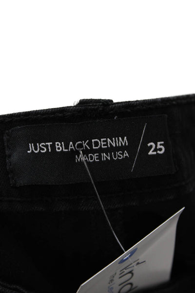 Just Black Denim Women Black Bootcut Cropped Jeans Size 25