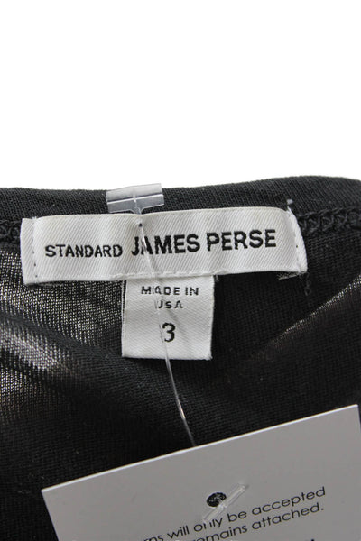 Standard James Perse Women Sleeveless Tunic Tank Top Black Size 3
