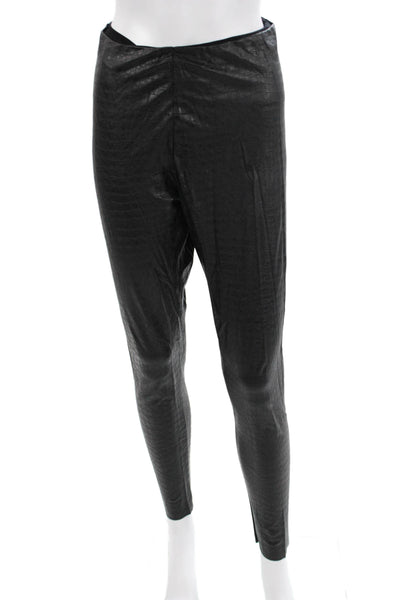 Commando Womens Ankle Jegging Black Animal Print Biker Size L