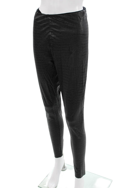 Commando Womens Ankle Jegging Black Animal Print Biker Size L