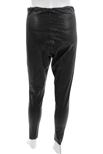 Commando Womens Ankle Jegging Black Animal Print Biker Size L