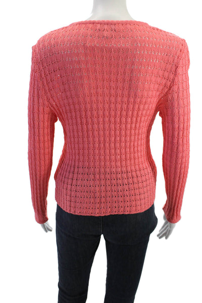 St. John Sport By Marie Gray Womens Pullover Pink V Neck Long Sleeve 90s Size M