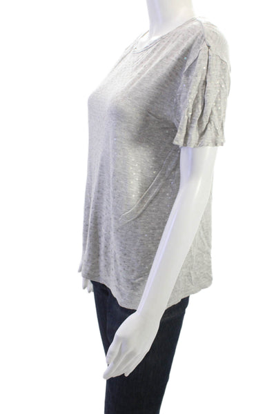St. John Women Basic Jersey Polka Dot Gray T-Shirt Size PP