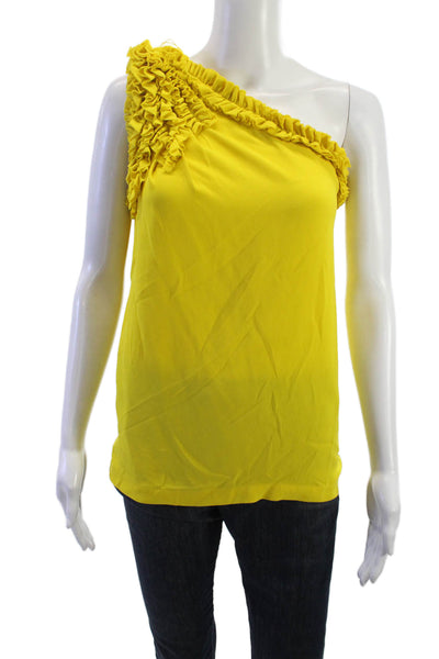 Robert Rodriguez Black Label Womens Sleeveless Silk Solid Yellow Blouse Size 6
