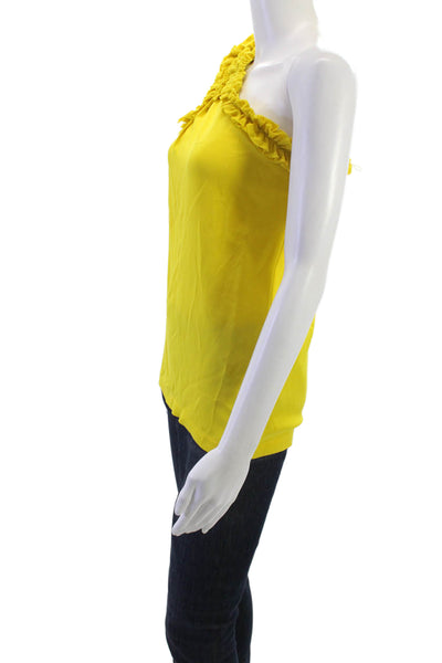 Robert Rodriguez Black Label Womens Sleeveless Silk Solid Yellow Blouse Size 6