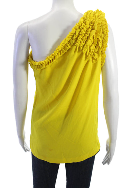 Robert Rodriguez Black Label Womens Sleeveless Silk Solid Yellow Blouse Size 6