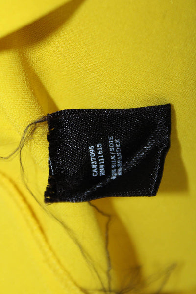 Robert Rodriguez Black Label Womens Sleeveless Silk Solid Yellow Blouse Size 6