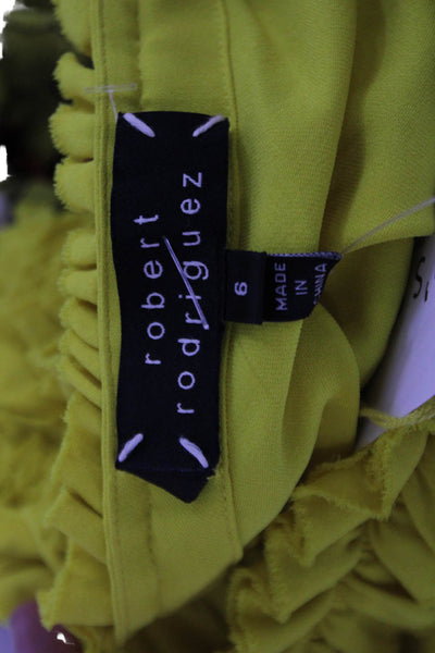 Robert Rodriguez Black Label Womens Sleeveless Silk Solid Yellow Blouse Size 6