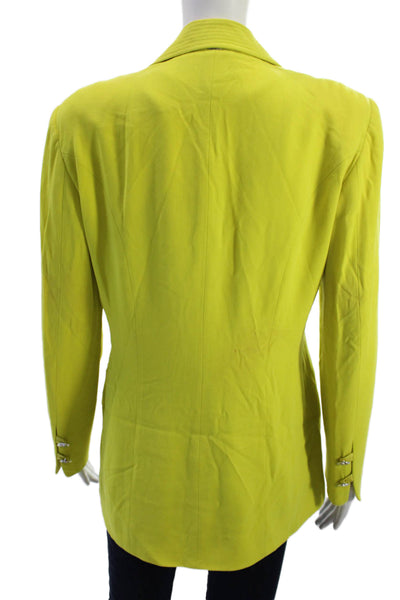 Griffith Gray For St. John Women Yellow Wool Button Collared Blazer Size 4